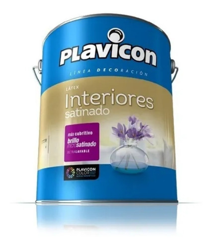 Latex Interior Satinado Plavicon Lavable Blanco 4 Litros