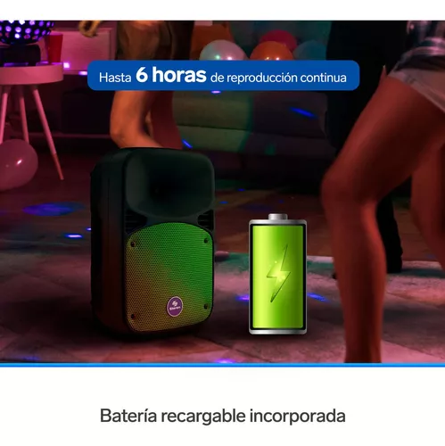 Bafle bluetooth de 8 de 1100w con microfono y bateria recargable