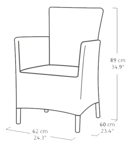 Set De Balcon Keter Iowa 2 Sillones 1 Mesa Graphite