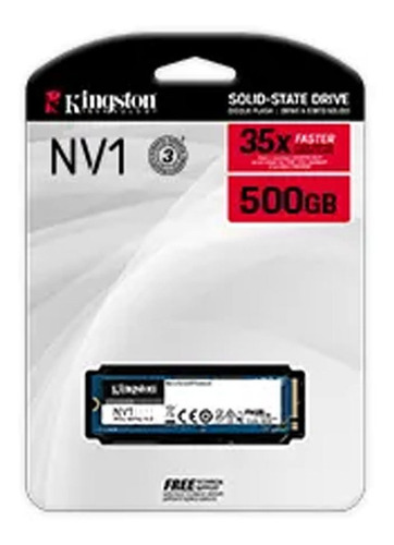 Imagen 3 de 4 de Kingston Ssd 500gb Nv1 M.2 Nvme Pcie Lectura: 2100mb/s