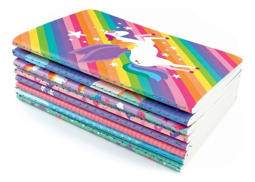 2 Mini Libretas Al Azar Diseño Unicornios De Bolsillo