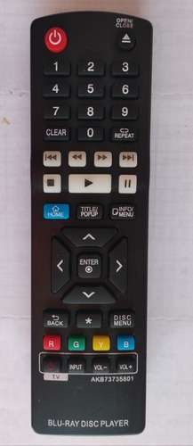 Control Remoto LG Blu Ray Modelo Akb73735801