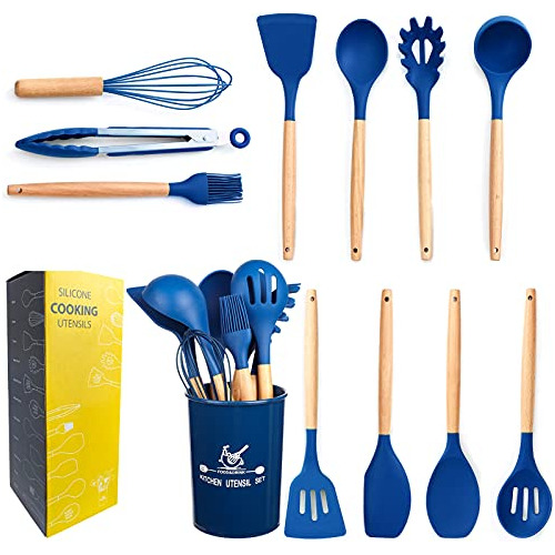 Kitchen Cooking Utensils Set, 12 Pcs Non-stick Silicone...