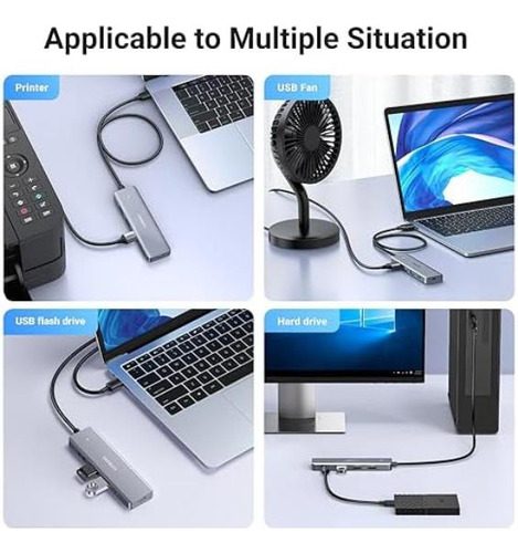 Hub Usb Ugreen 4 Puertos: Usb A, Usb C Y 3 Adaptadores