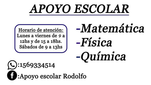 Clases De Matemática-física-química (apoyo Escolar)