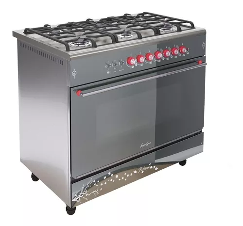 Horno Steel 900 Cocina Moderno Luxor Gas 90 Cm Plateada