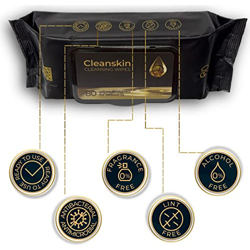 Cleanskin Toallitas Limpiadoras Para Tatuajes Con Jabón Ve