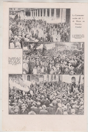 1928 Uruguay Hoja Revista Fotografias Actos Del 1° De Mayo