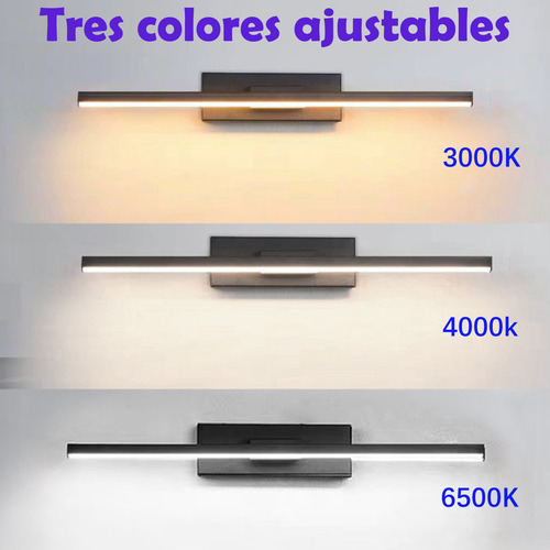 Dehobo Luces Para Espejo Negro Led Luz Cálida Luz Neutra Luz Fría Lámpara De Pared Interiore Dormitorio Baño Lámpara De Noche Lampara Pared Dormitorio Lamparas Para Baño Lampara Para Baño Pared