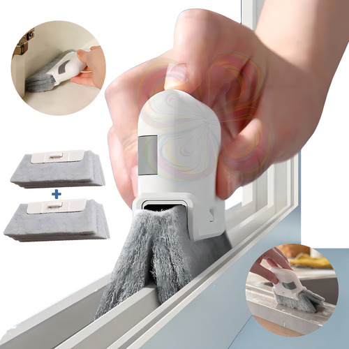 Cepillo Limpieza Ventanas Recogedor + Repuesto Esponja Color Gris