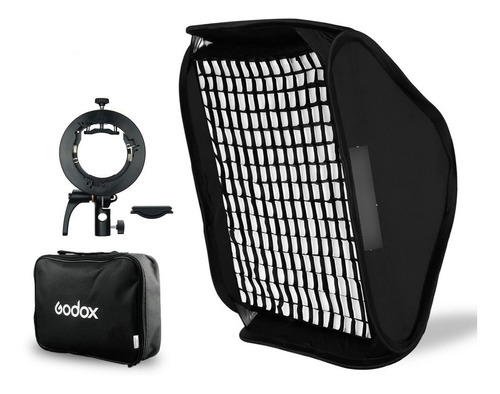 Softbox Godox 60x60cm  Estuche+ Grilla + Bracket S2 - Bowens