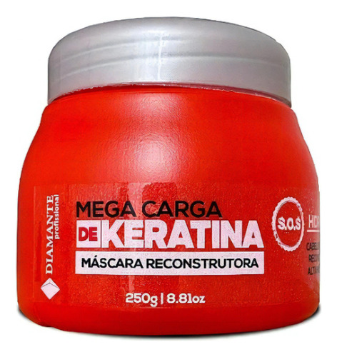 Máscara Reconstrutora Mega Carga Keratina Diamante Profiss