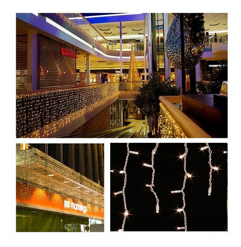 Luces Led X 10mts Cascada / Calida / Con 400 Luces