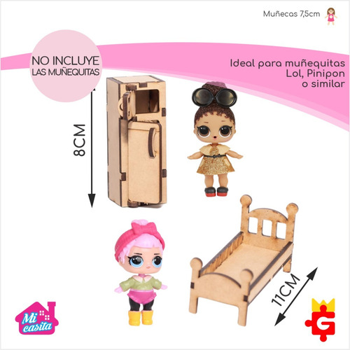 Imagen 3 de 6 de Muebles Para Casita Muñecas Lol 36 Muebles En Fibro Fácil