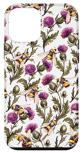 Funda Para iPhone 12 Mini Scottish Thistle And Bumblebees-02