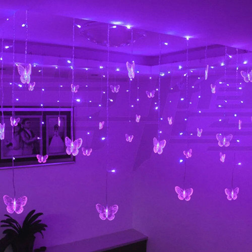 Lámpara Led Style1 Con Forma De Mariposa Morada Para Navidad