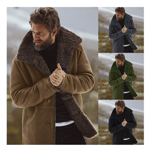 Chamarra De Piel Cálida De Invierno Para Hombre De Moda