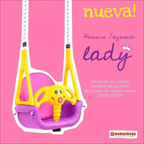 Imagen 2 de 2 de Hamaca Para Bebe Elefantito Rosa Sobre Ruedas Juguetes
