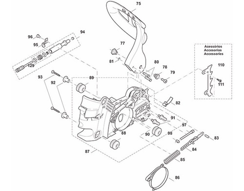 Vista Explodida Motosserra Dcs4610 - Makita