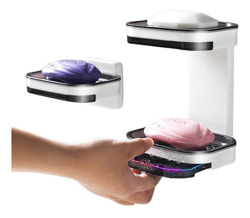 Imagen 5 de 10 de 2 Jaboneras Elegante Porta Jabon Organizadores Adhesivo Baño