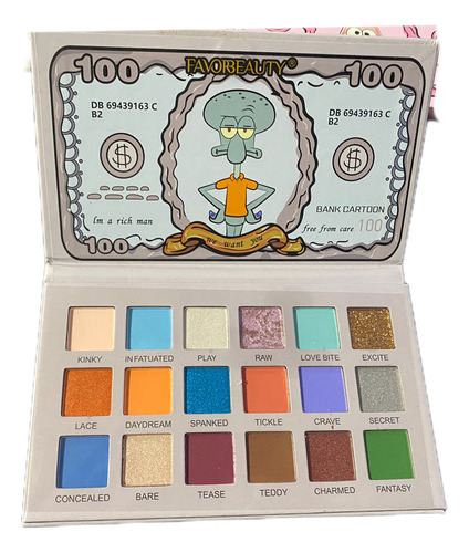 Favorbeauty Kit 3 Paletas De Sombras De Bob Esponja Multicolores