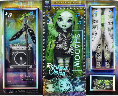 Rainbow High Muñeca Harley Limestone Shadow Vision Neon