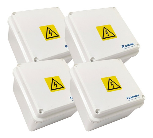 Caja Estanca Exterior Ip 65 Romax 10x10x8cm Blanca Pack X 4 