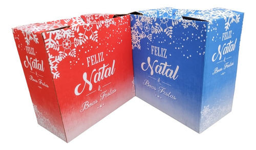 Cesta De Natal Boas Festas Azul G C 36 X L 20 X A 35 An