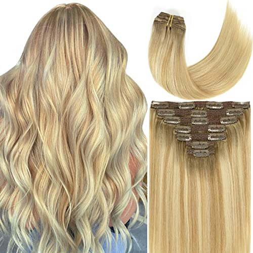 Caliee Remy Human Hair Extensions Clip In 120g Ombre 1c8r3