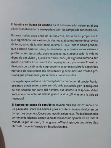 Libro El Hombre En Busca De Sentido (victor Frankl)