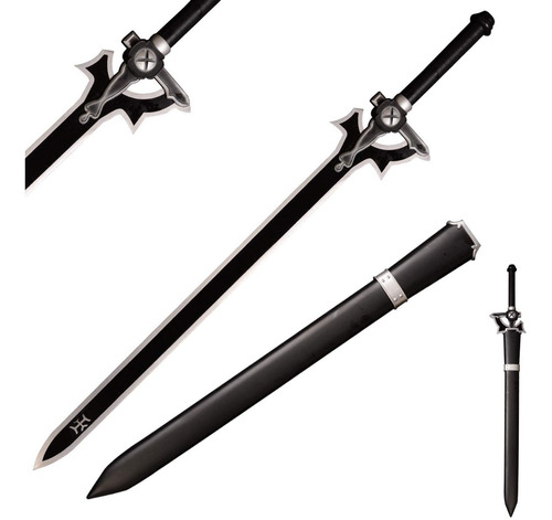 Espada Katana De Metal  Anime Sao Kirito Black Elucidator