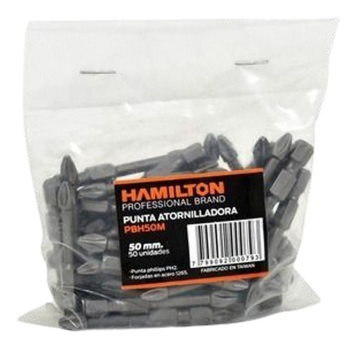 Puntas Atornilladoras Phillip 50mm Ph2 50u Hamilton Pbh50m