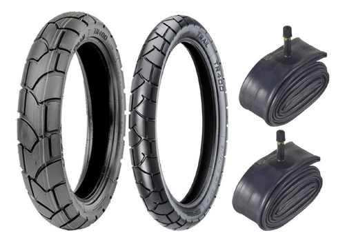 Kit Pneu Nxr Tr400 110/90-17 E 90/90-19 + Camaras Ar 17-19