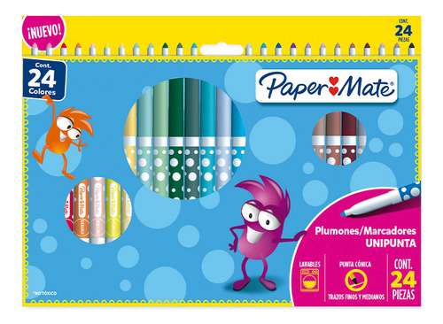 Set De Marcadores Scripto Paper Mate 24 Colores