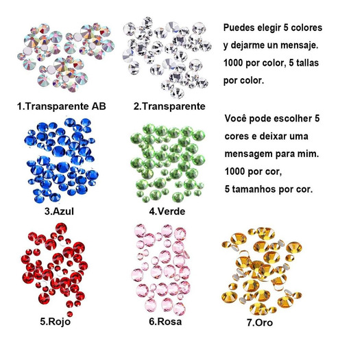 5000 Piezas Gemas Cristal De Diamantes De Imitación Revisión