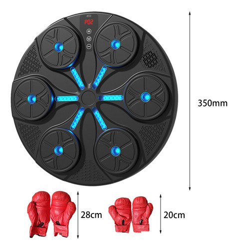Máquina De Boxeo Pared Objetivo Guantes Rojos Pad Negro