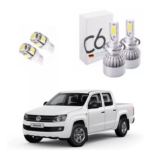 Kit Lamparas Cree Led Cob H7 + Posicion Amarok 10/15