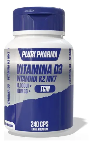 Vitamina D3 10.000ui + Vitk2 Mk7 100mcg C/240 Cápsulas Sabor N/a
