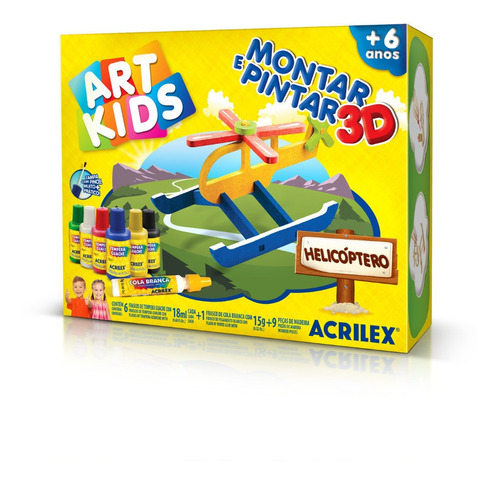 Armar Y Pintar 3d Acrilex Helicoptero