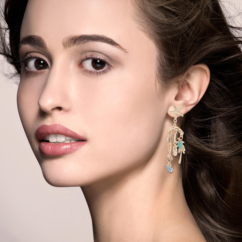 1 Par De Pendientes Boho Beach: Cocoteros, Palmeras Y Peces,