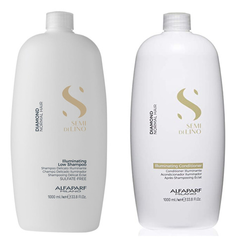 Kit Shampoo + Acondicionador Semi De Lino 1lt Extra Brillo