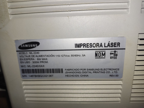 Impresora Samsung Ml-2240 Por Partes Pregunta Lo Que Necesit (Usado)