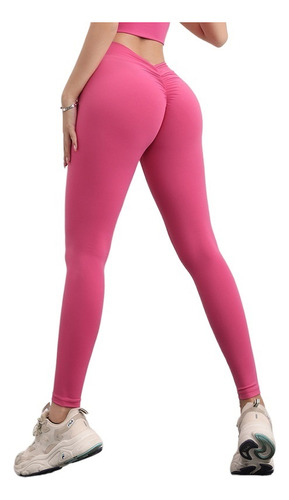 Leggins De Gimnasio Con Espalda En V, Leggins De Levantamien