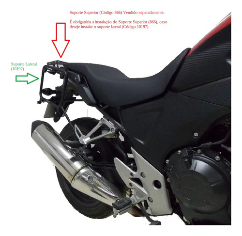 Suporte Mala Lateral Bau Bauleto Cb 500 X Chapam Mototeca