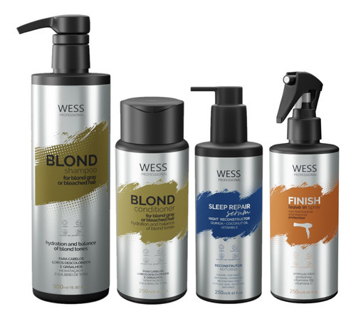 Kit Wess Blond Sh 500ml+cond 250ml+sleep 250ml+finish 250ml