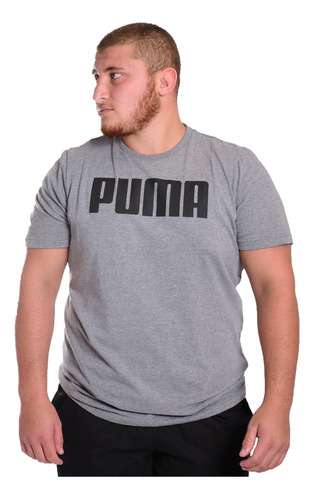 Remera Puma Lifestyle Hombre Ess Gris-negro Blw