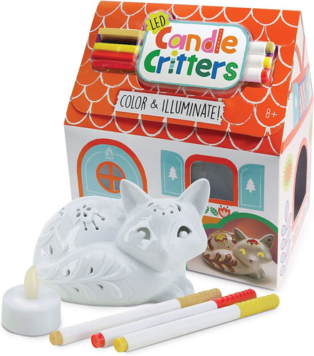 Led Candle Critters Fox  Colorea E Ilumina Diy Kit De A...