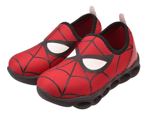 Imagem 3 de 5 de Tênis Infantil Menino Teia Aranha Calce Fácil Luz De Led