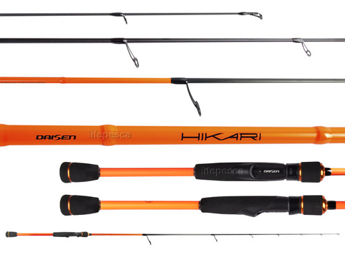 Vara Para Molinete Daisen Hikari S10 5-10lb 1,92m Inteiriça Cor Laranja