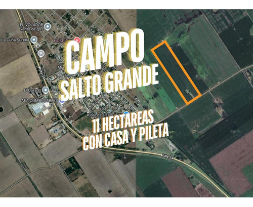 Campo A La Venta En Salto Grande, Santa Fe. 11 Hectareas Con Casa Y Pileta
